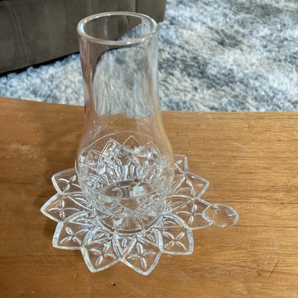 Vintage Small Federal Glass Mini Hurricane Fairy Lamp - Picture 3 of 15